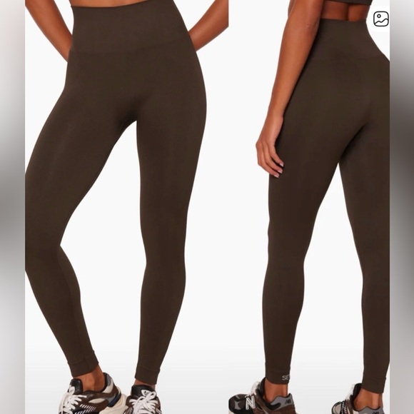 SET Active Pants - SET ACTIVE S Brown sculpt flex power compression activewear yoga walking legging